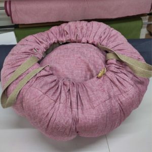 Ecocotte XL modèle Tribu en lin français chevrons bois de rose – marmite norvégienne