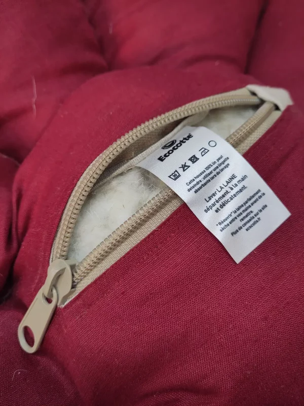 ecocotte fermeture à glissière made in france laine dehoussable produit textile écologique