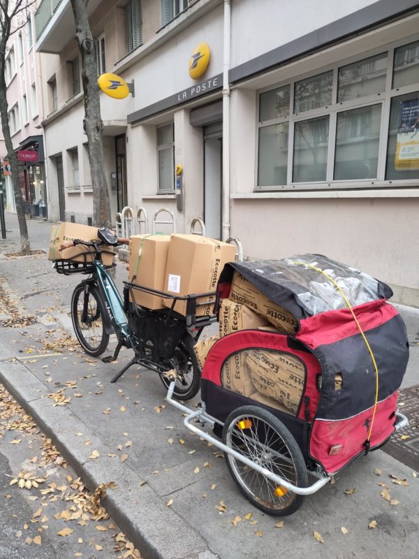 Expédition des écocottes avec livraison à vélo cargo