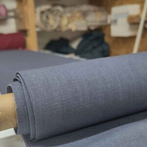 Tissu en lin français bleu ardoise 240 g/m² vendu au mètre